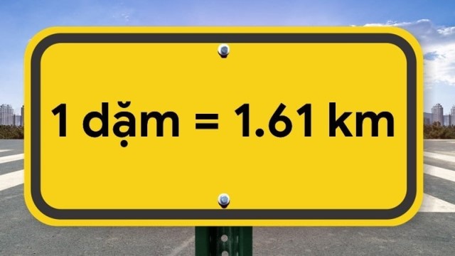 1 mile sẽ tương đương với 1.61km